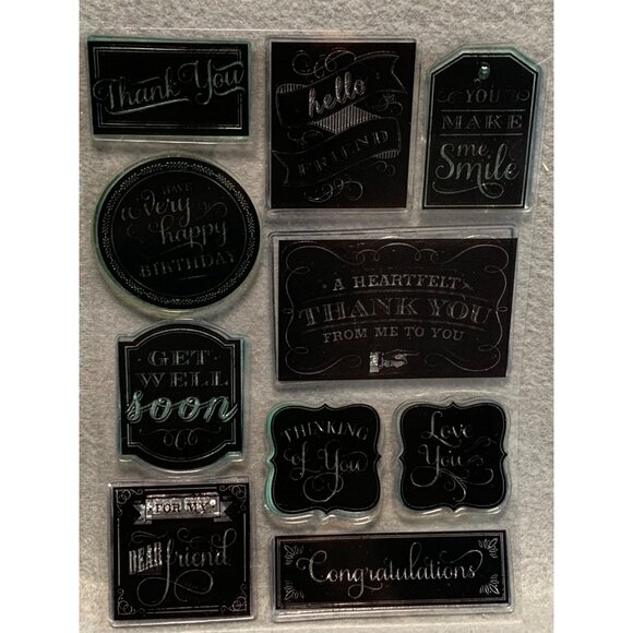 Assorted Sentiment Clear Stamps - Thank You Get Well Birthday Congratulations - - Picture 1 of 3